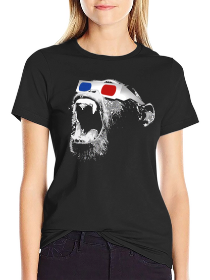 3D Gorilla Graphic Tee - Stylish Black T-Shirt