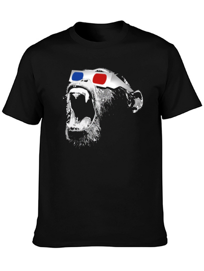 3D Gorilla Graphic Tee - Stylish Black T-Shirt