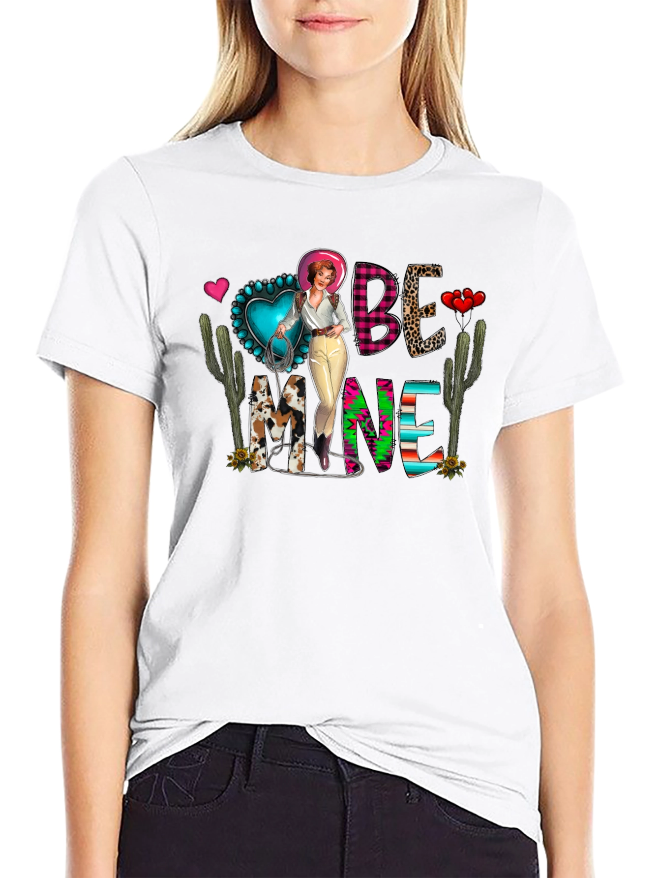 Be Mine Valentines Western Graphic Tee
