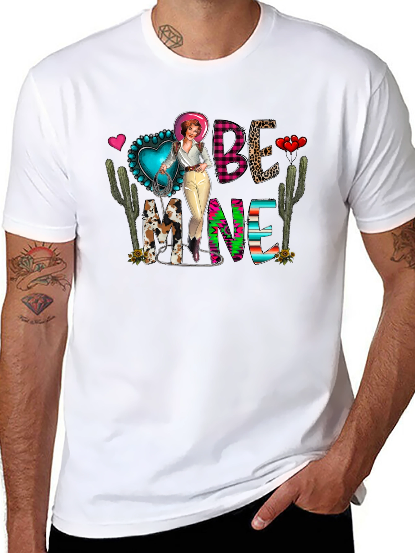 Be Mine Valentines Western Graphic Tee