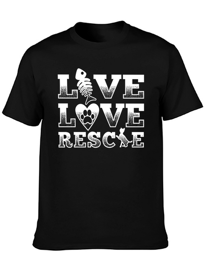 Live Love Rescue Graphic T-Shirt - Pet Adoption Tee