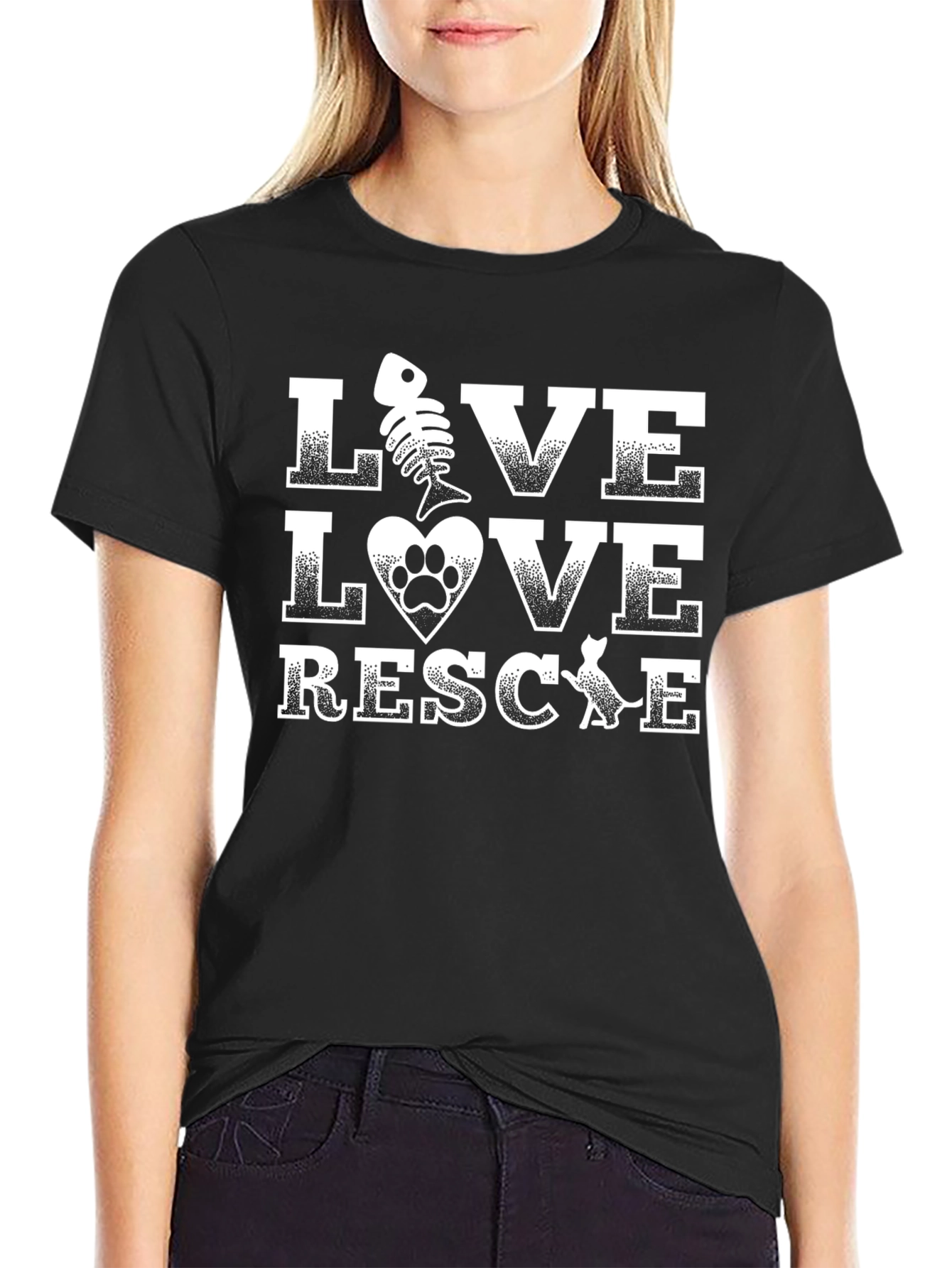 Live Love Rescue Graphic T-Shirt - Pet Adoption Tee