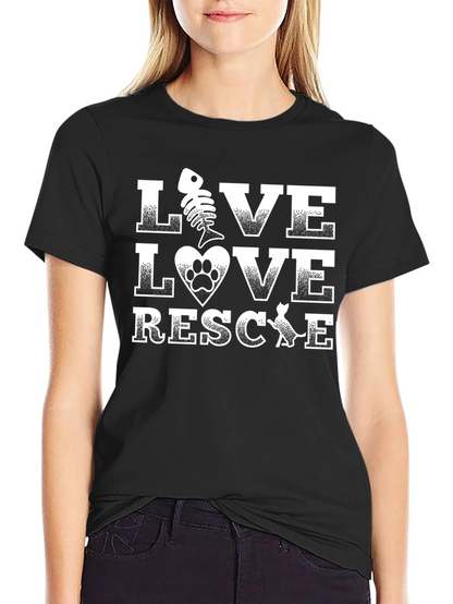 Live Love Rescue Graphic T-Shirt - Pet Adoption Tee