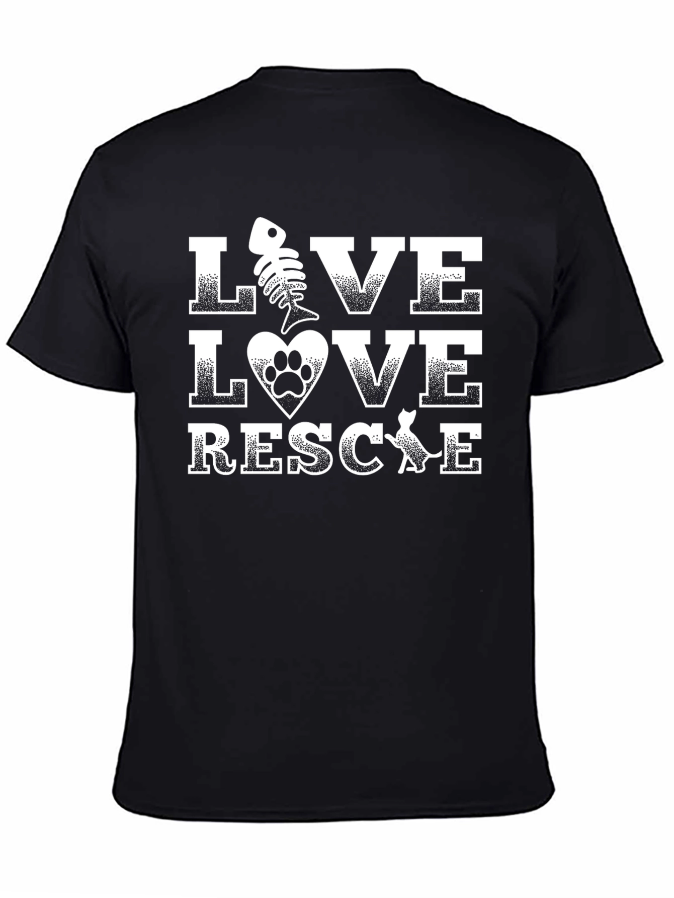 Live Love Rescue Graphic T-Shirt - Pet Adoption Tee