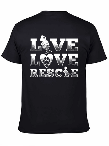 Live Love Rescue Graphic T-Shirt - Pet Adoption Tee
