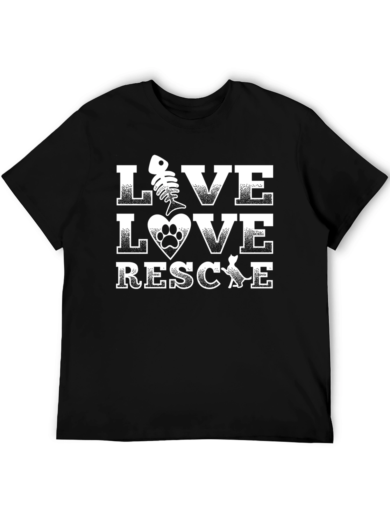 Live Love Rescue Graphic T-Shirt - Pet Adoption Tee