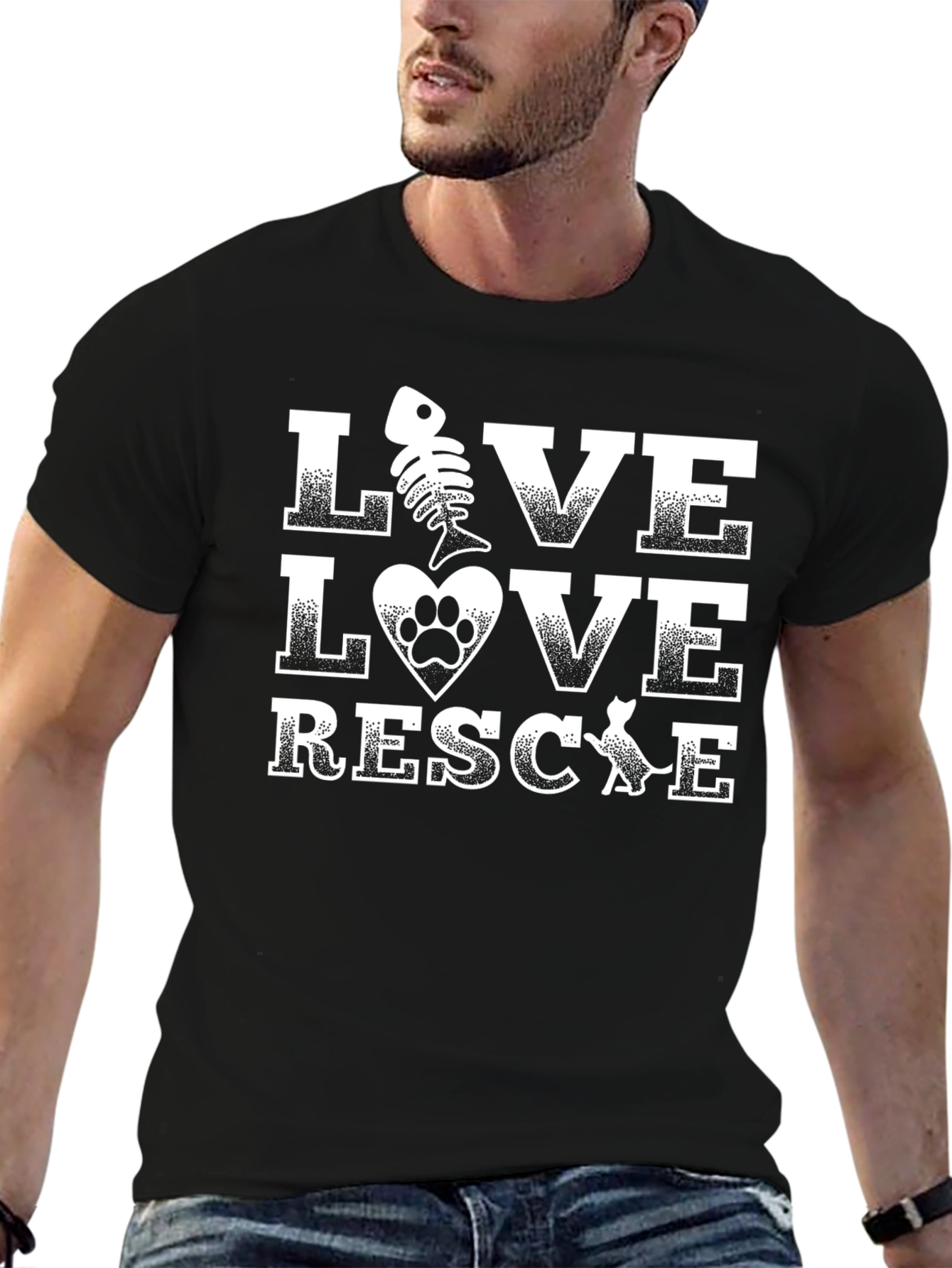 Live Love Rescue Graphic T-Shirt - Pet Adoption Tee