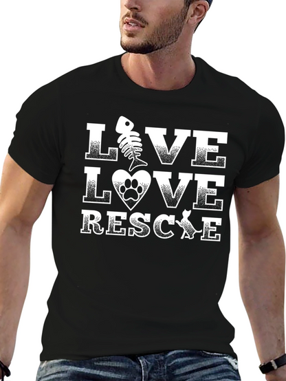 Live Love Rescue Graphic T-Shirt - Pet Adoption Tee