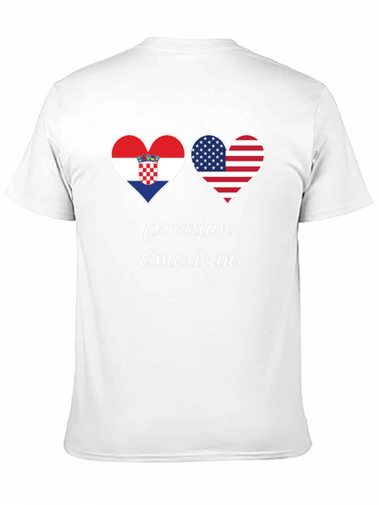 Croatia USA Flag Heart T-Shirt Croatian American