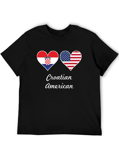 Croatia USA Flag Heart T-Shirt Croatian American