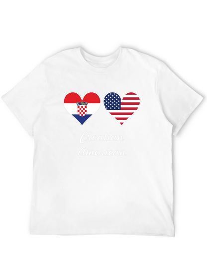Croatia USA Flag Heart T-Shirt Croatian American