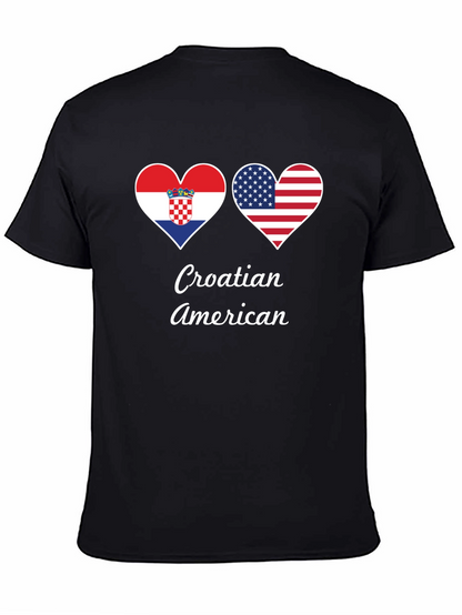 Croatia USA Flag Heart T-Shirt Croatian American