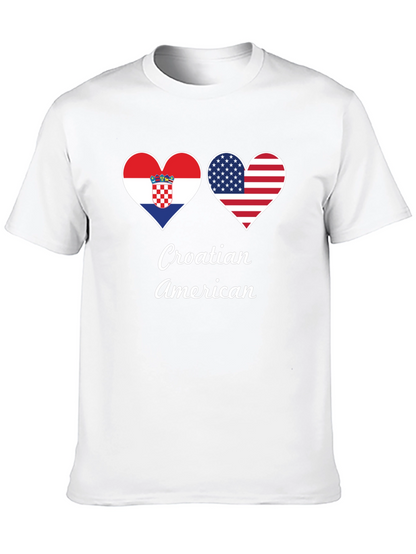 Croatia USA Flag Heart T-Shirt Croatian American