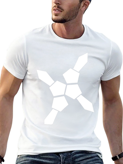 Geometric Graphic Tee - Modern Design Black T-Shirt