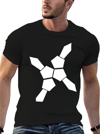 Geometric Graphic Tee - Modern Design Black T-Shirt