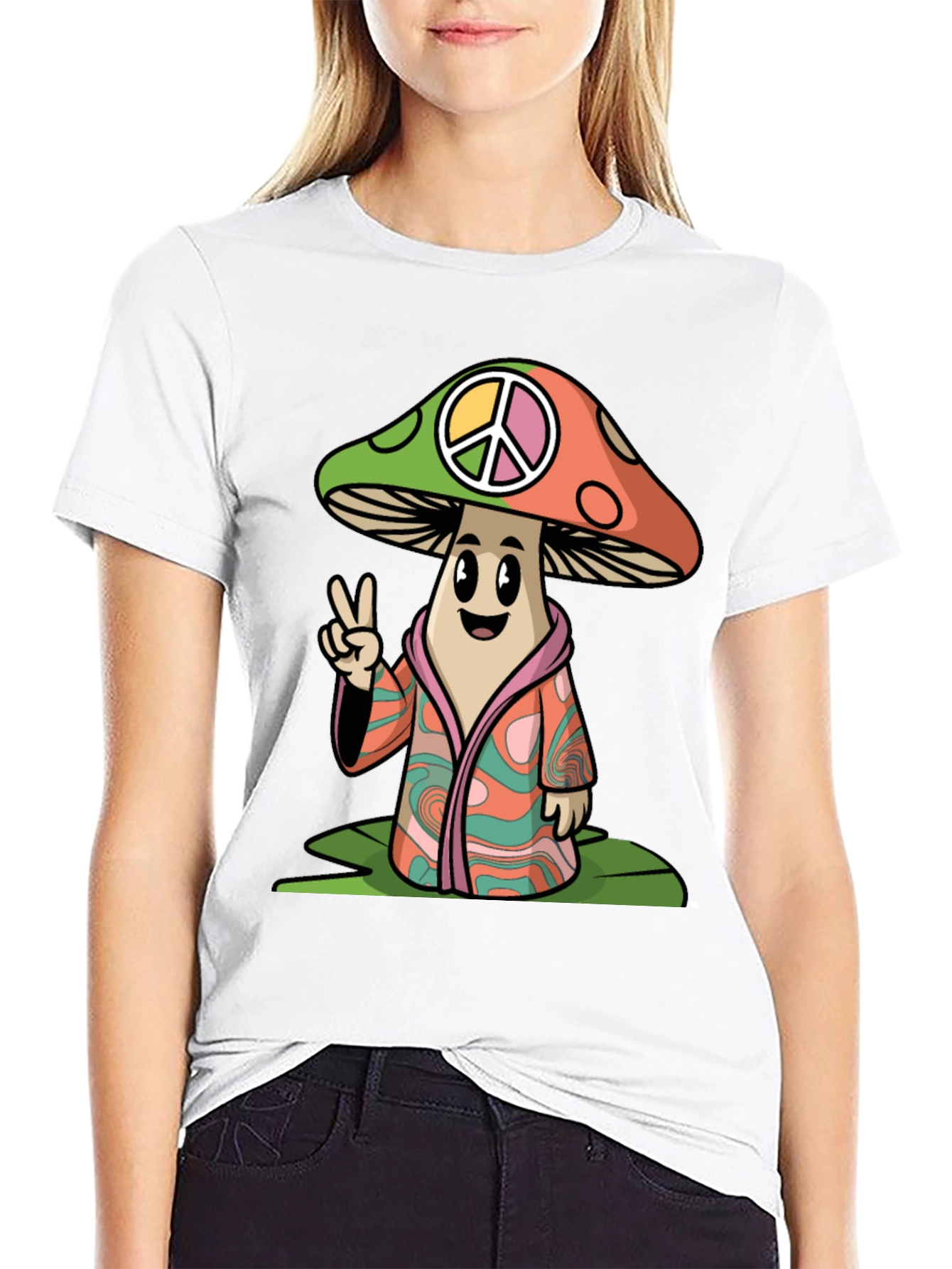 Peace Mushroom Graphic T-Shirt
