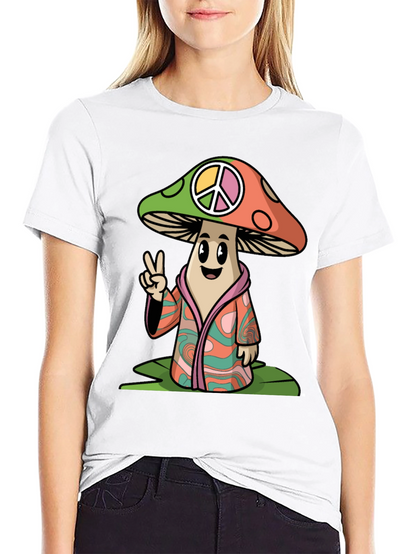 Peace Mushroom Graphic T-Shirt