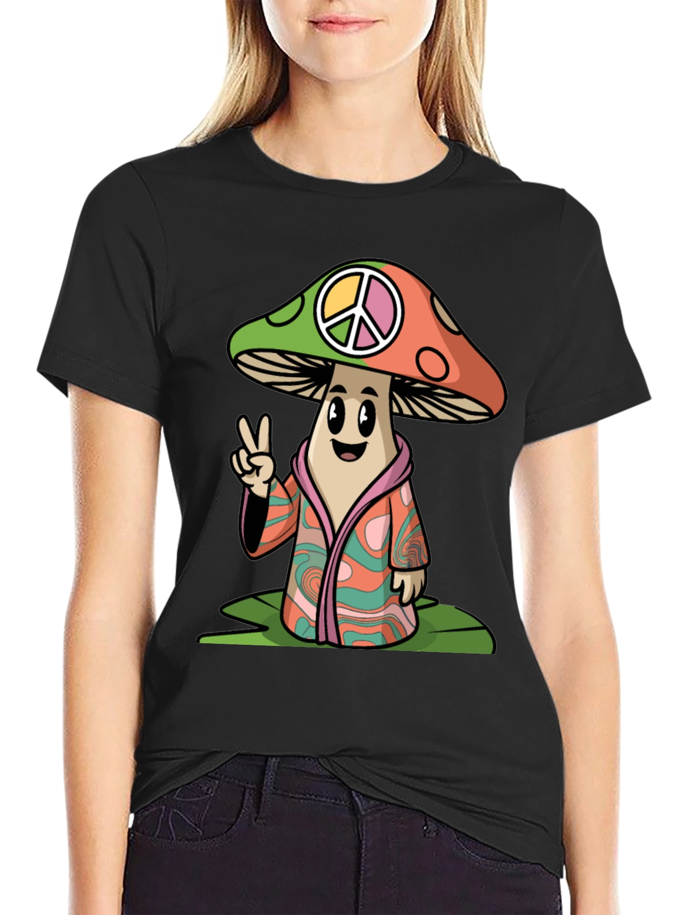 Peace Mushroom Graphic T-Shirt