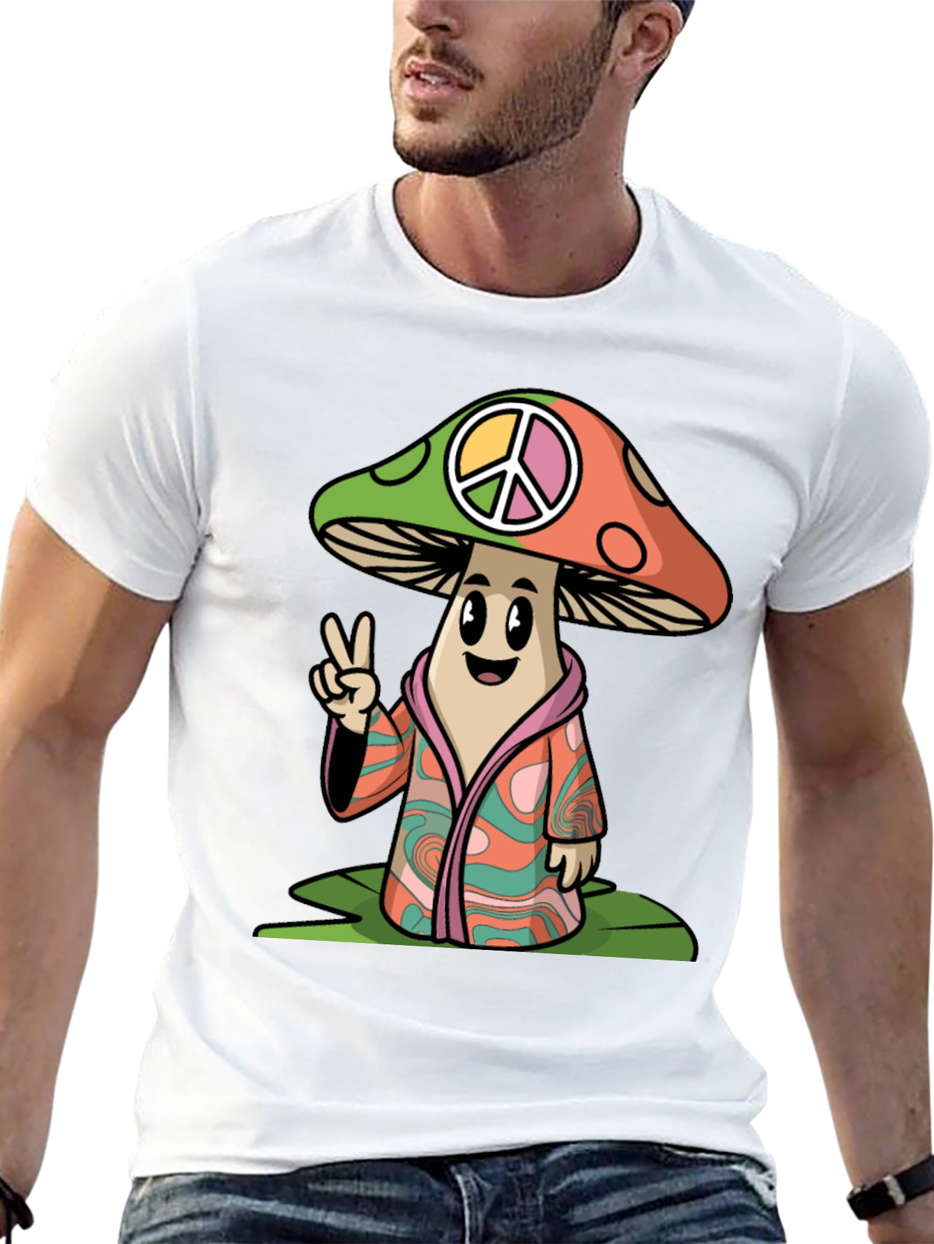 Peace Mushroom Graphic T-Shirt