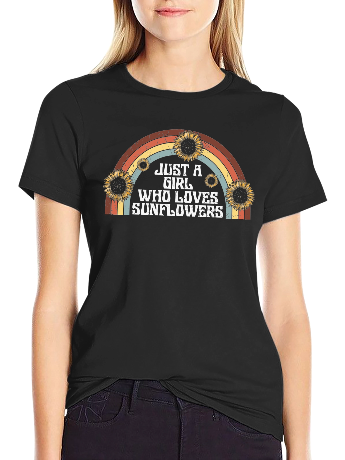 Sunflower Lover Rainbow Graphic Tee