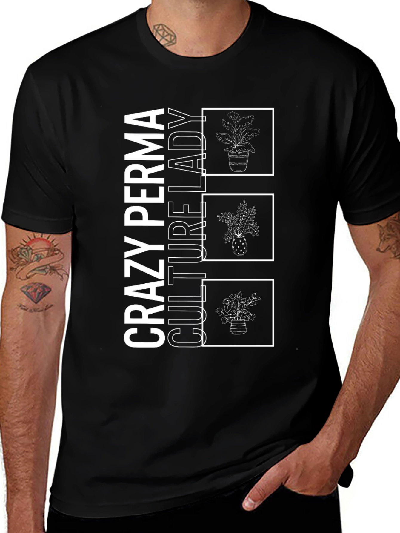 Crazy Perma Culture Lady Black Graphic Tee