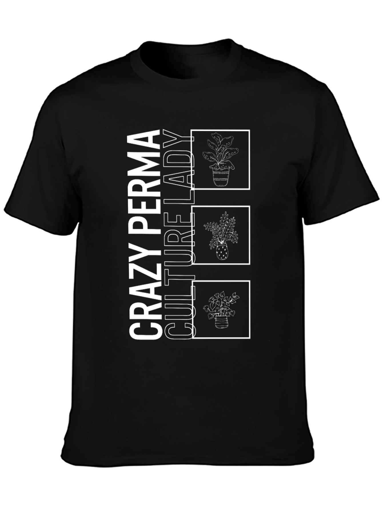 Crazy Perma Culture Lady Black Graphic Tee