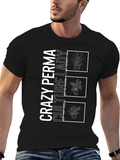 Crazy Perma Culture Lady Black Graphic Tee