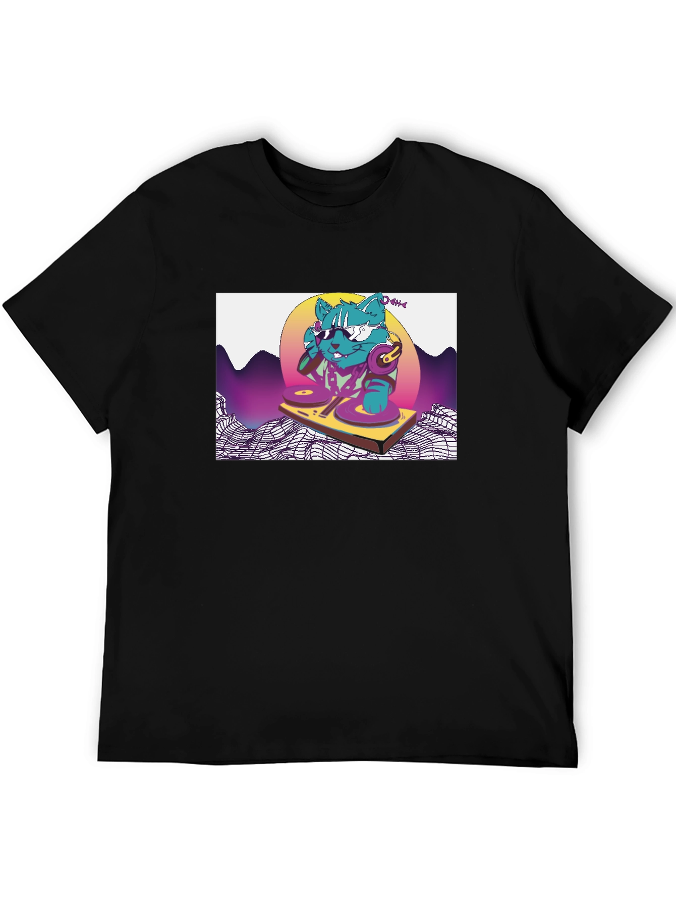 DJ Cat T-Shirt - Retro Style