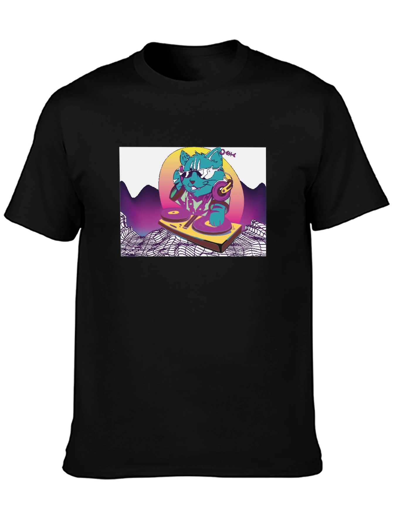 DJ Cat T-Shirt - Retro Style