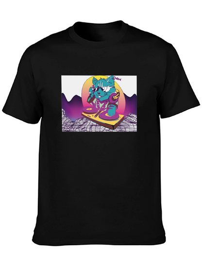 DJ Cat T-Shirt - Retro Style
