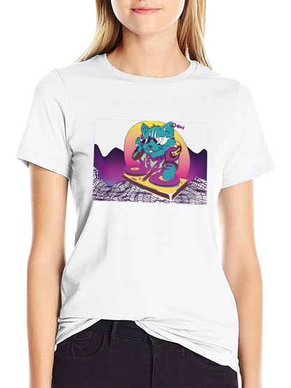 DJ Cat T-Shirt - Retro Style