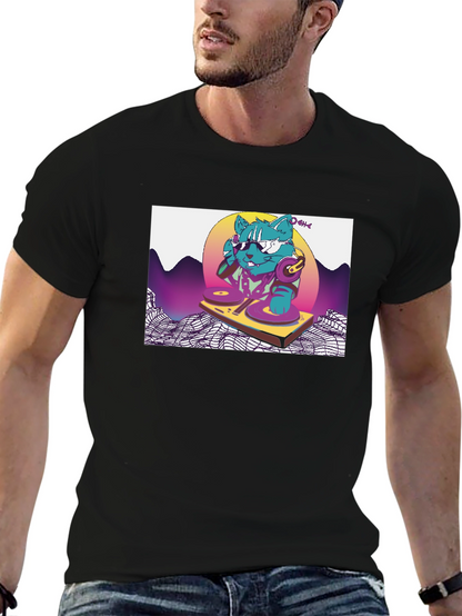 DJ Cat T-Shirt - Retro Style