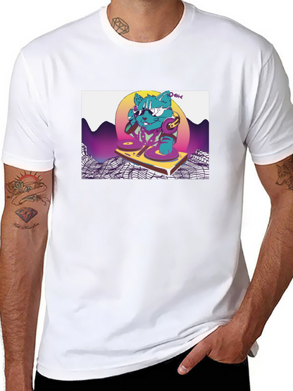 DJ Cat T-Shirt - Retro Style