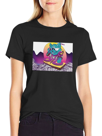 DJ Cat T-Shirt - Retro Style