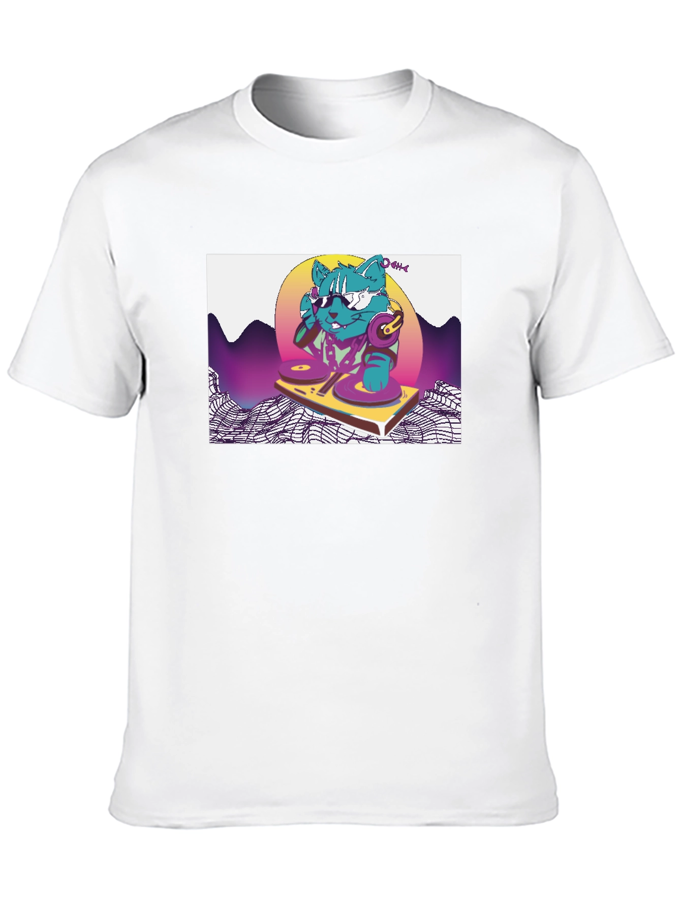 DJ Cat T-Shirt - Retro Style