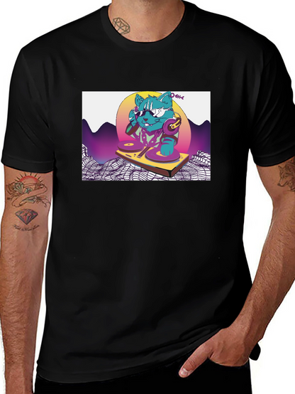 DJ Cat T-Shirt - Retro Style
