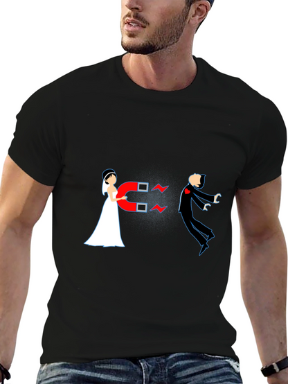 Magnetic Bride Groom Funny T-Shirt
