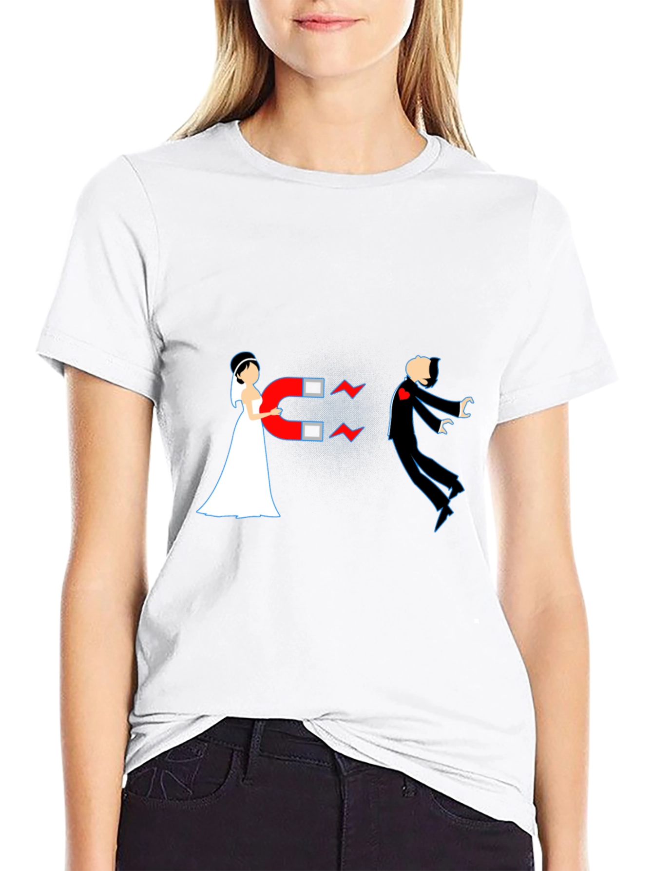 Magnetic Bride Groom Funny T-Shirt