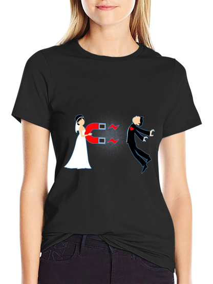 Magnetic Bride Groom Funny T-Shirt
