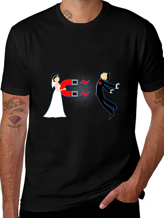 Magnetic Bride Groom Funny T-Shirt