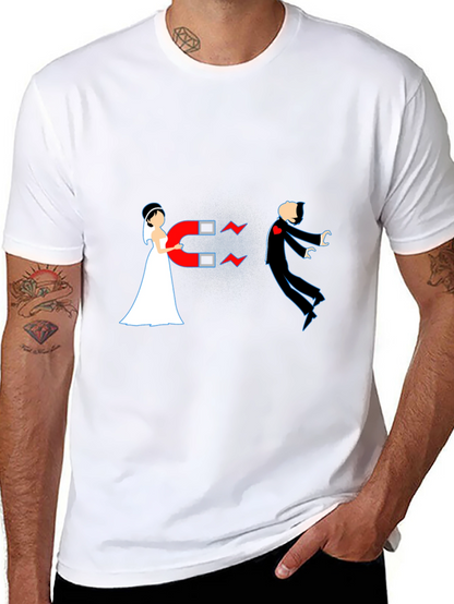 Magnetic Bride Groom Funny T-Shirt