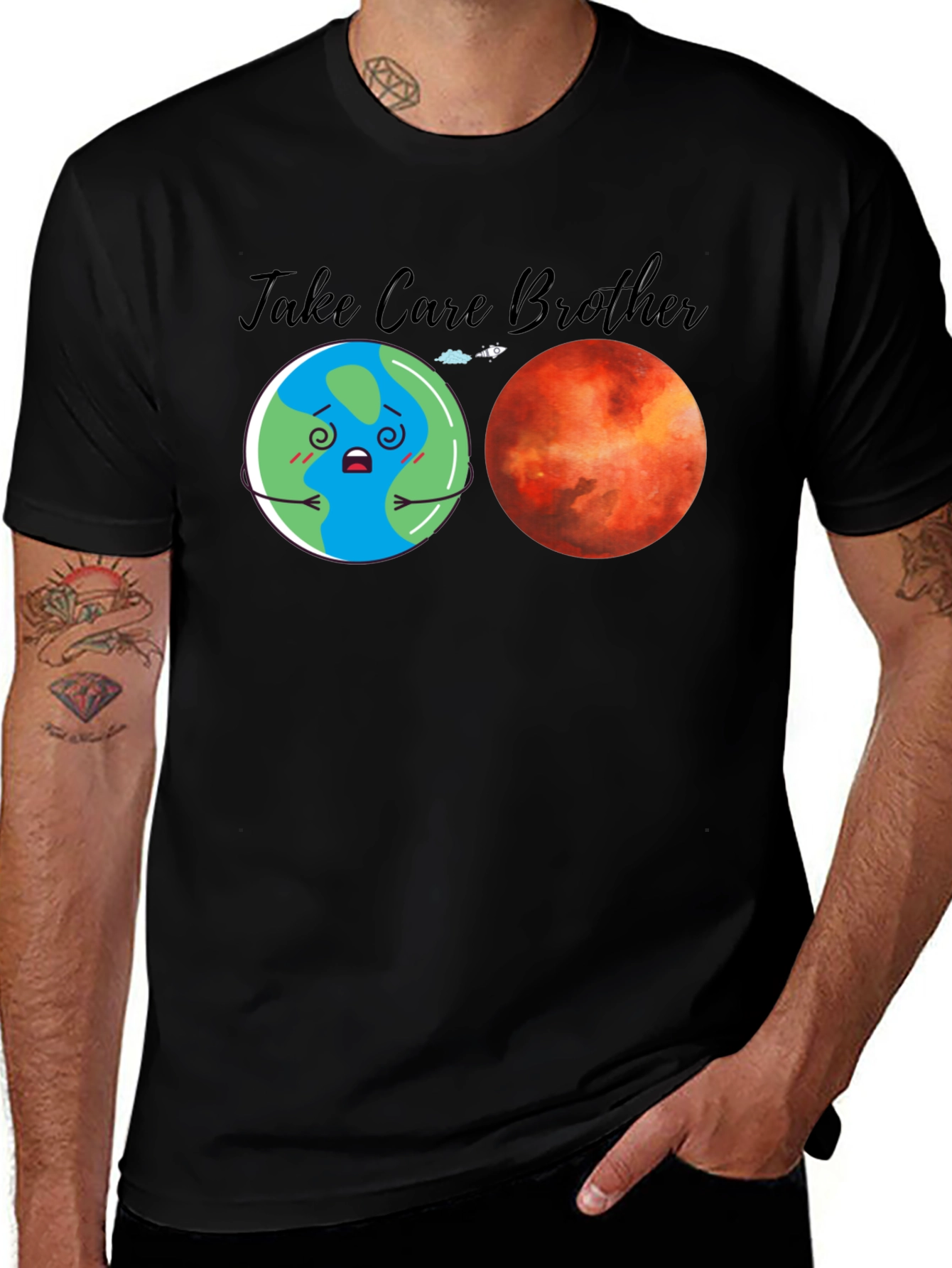Take Care Brother Earth Mars Graphic Tee