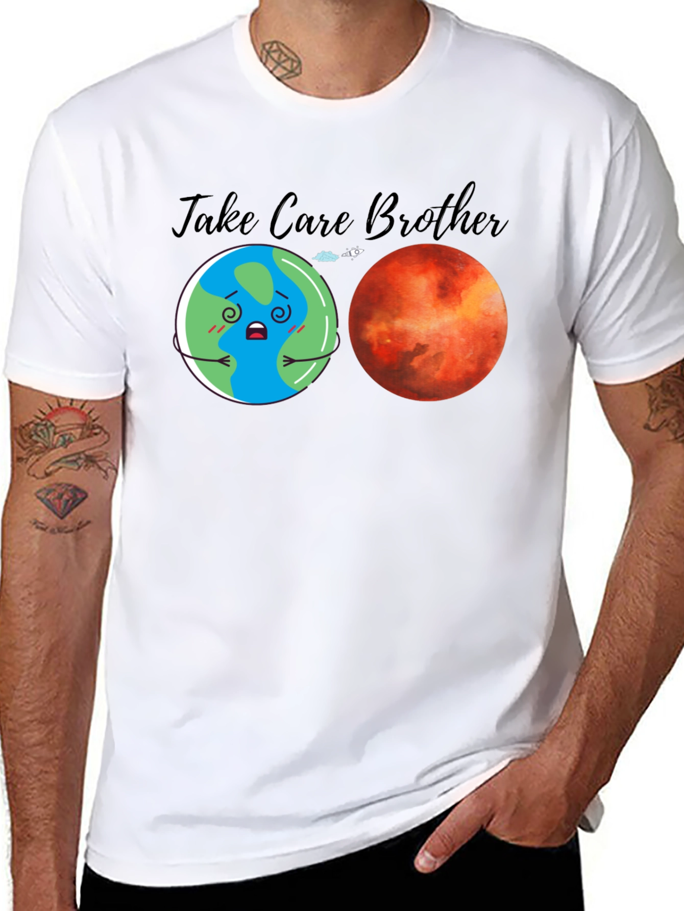 Take Care Brother Earth Mars Graphic Tee