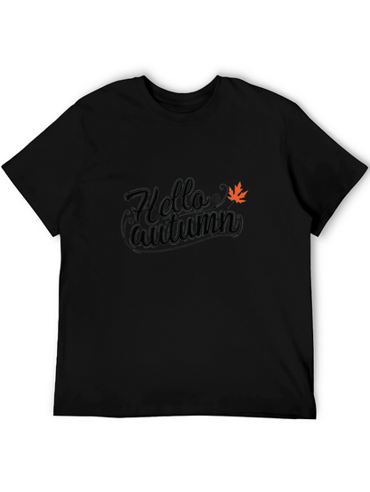 Hello Autumn Black T-Shirt