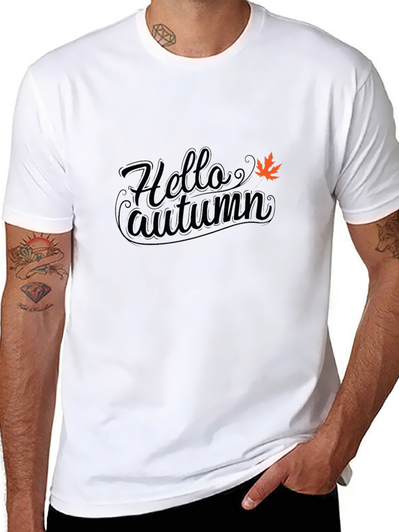 Hello Autumn Black T-Shirt