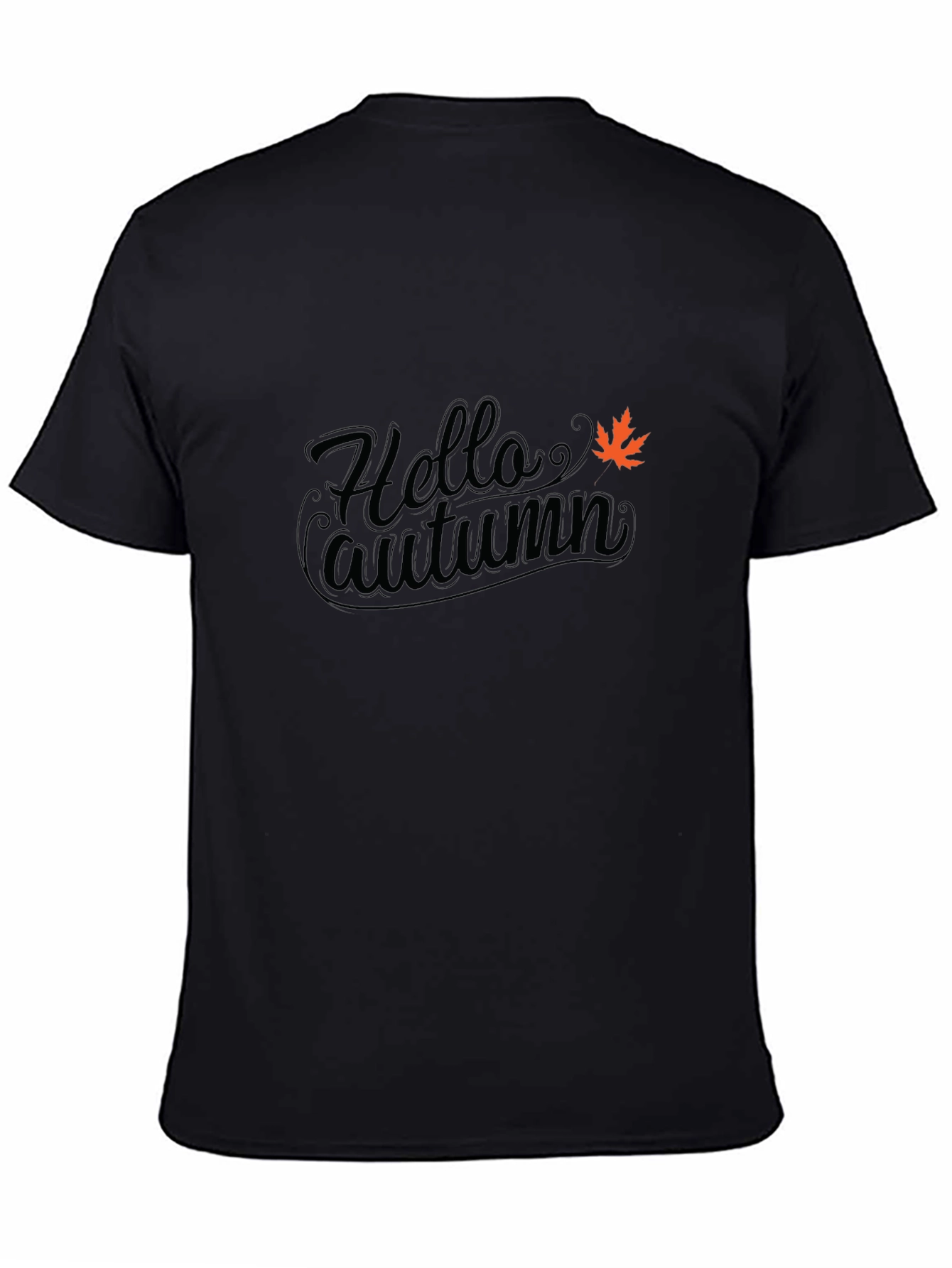 Hello Autumn Black T-Shirt