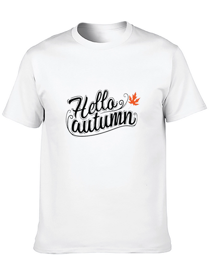 Hello Autumn Black T-Shirt