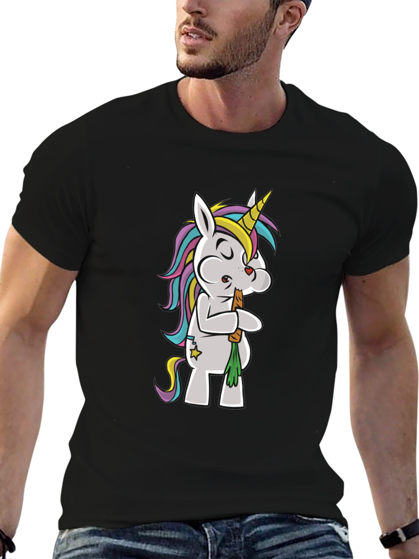 Unicorn Smoking Weed Funny T-Shirt