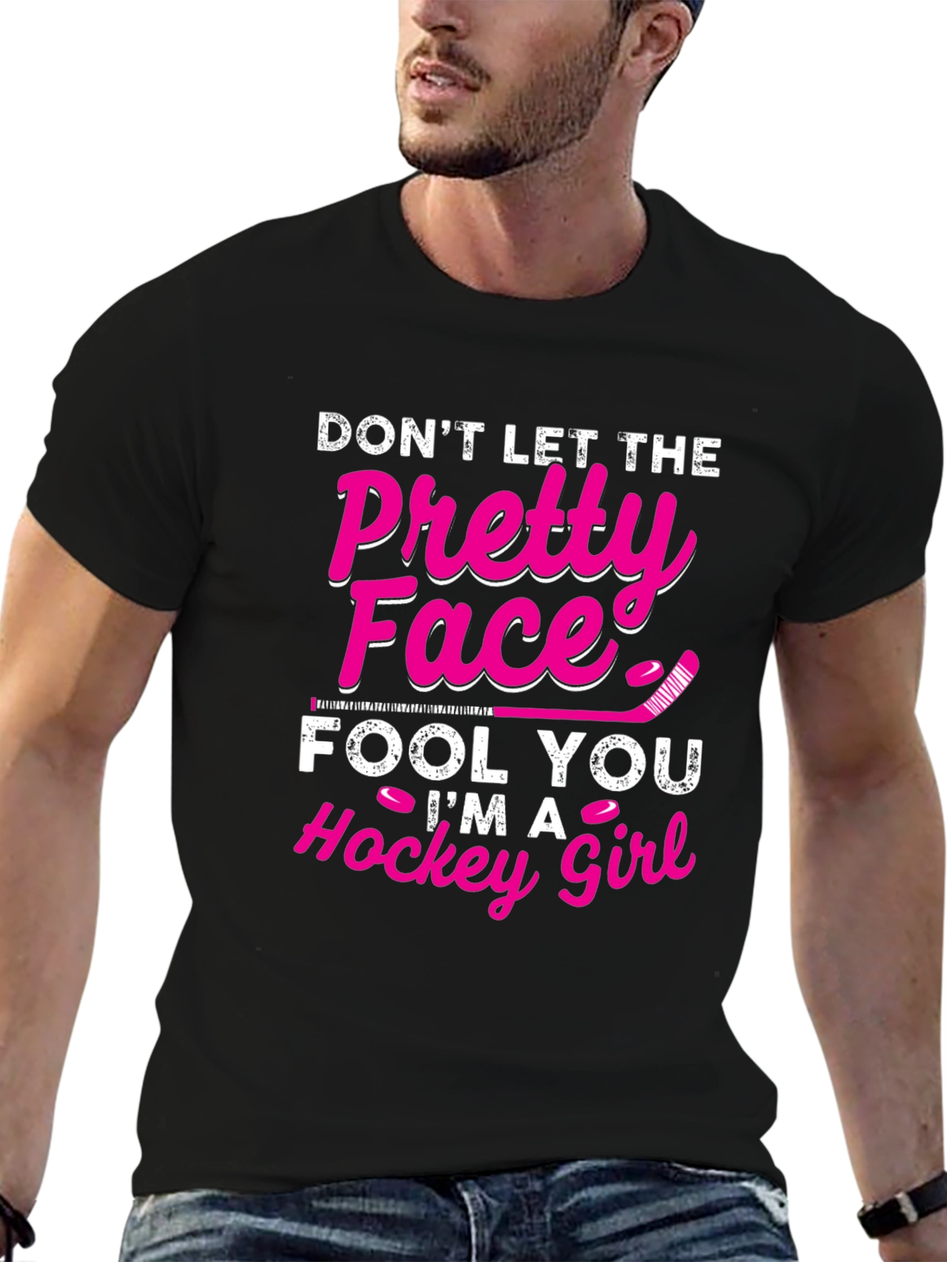 Dont Let The Pretty Face Hockey Girl T-Shirt