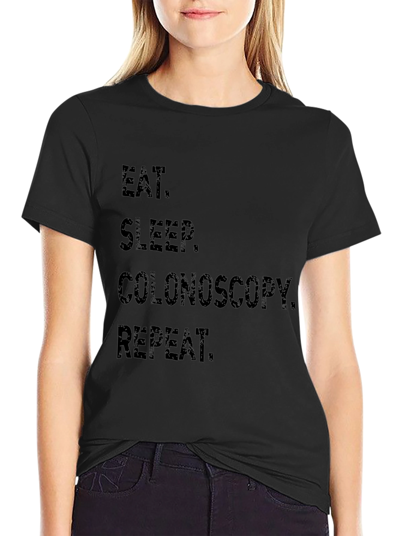 Eat Sleep Colonoscopy Repeat Black T-Shirt